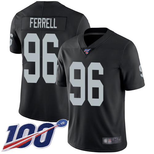 Men Oakland Raiders Limited Black Clelin Ferrell Home Jersey NFL Football #96 100th Season Vapor Jersey->oakland raiders->NFL Jersey